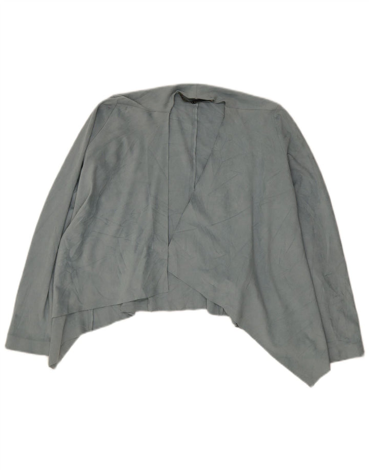 Zara Mujer Cárdigan Asimétrico Top UK 6 XS Poliéster Azul