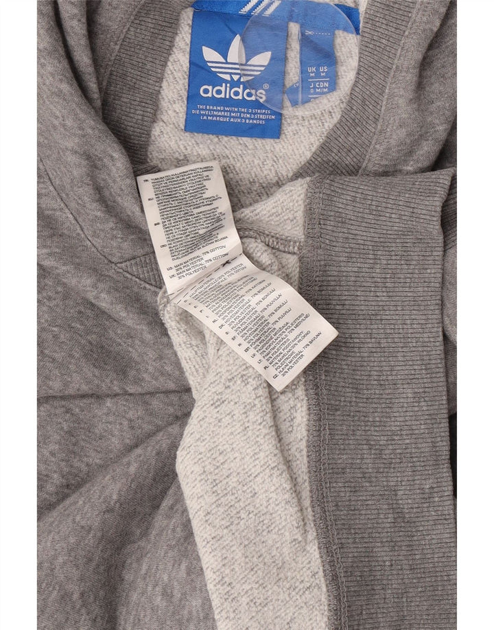 Adidas Hombre Sudadera Con Capucha Jumper Gris Medio Algodón Moteado