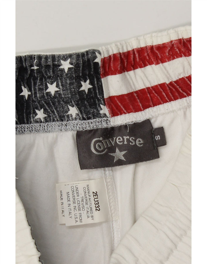 Converse Mens Graphic Sport Shorts Pequeño Algodón Blanco