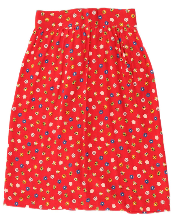 Alberto Aspesi Falda Midi De Cintura Alta Para Mujer W24 XS Seda Floral Roja