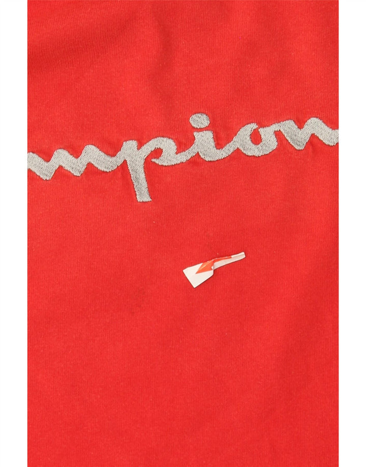 Champion Top gráfico para hombre de manga larga de algodón rojo pequeño