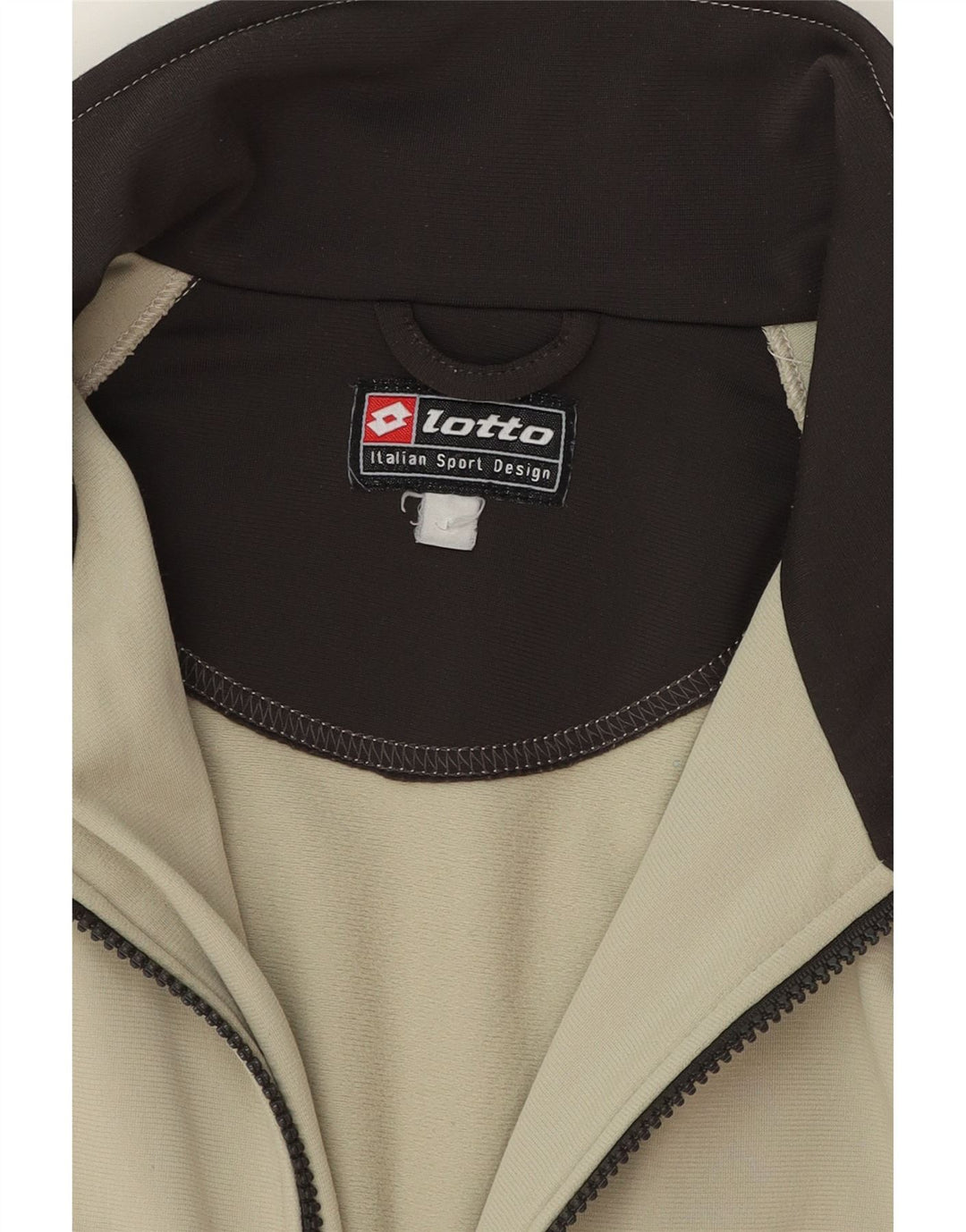 LOTTO Mens Tracksuit Top Jacket Large Beige Polyester Vintage Lotto and Second-Hand Lotto from Messina Hembry 
