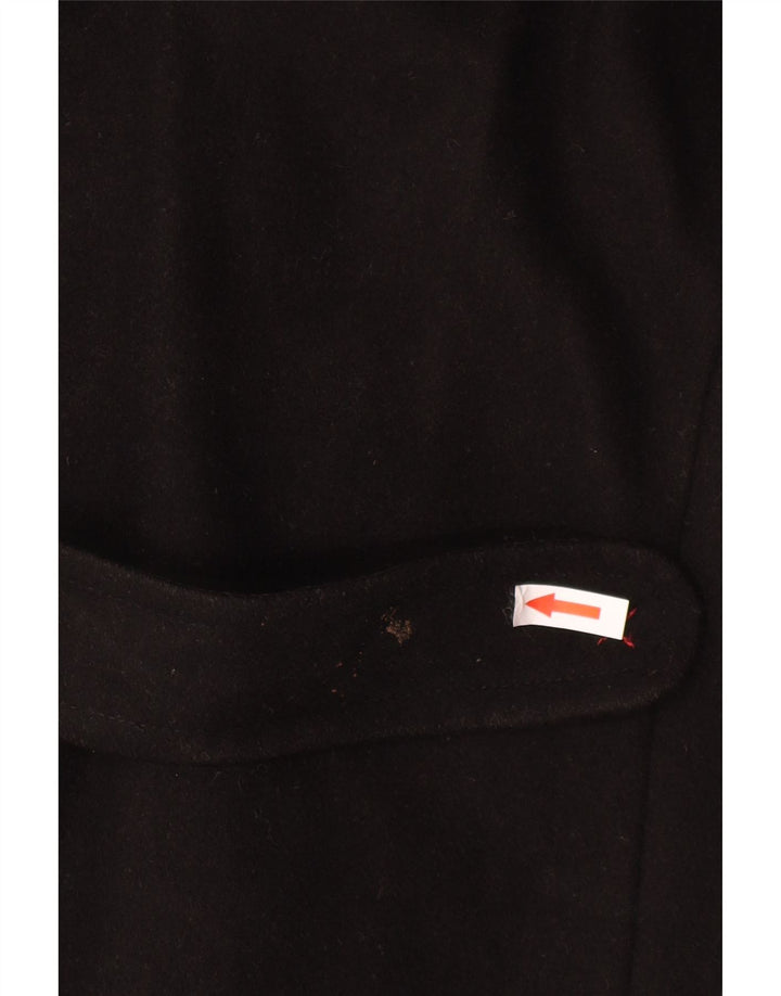 Laura Ashley - Chaqueta de lona con capucha para mujer, talla 40, tamaño mediano, lana negra