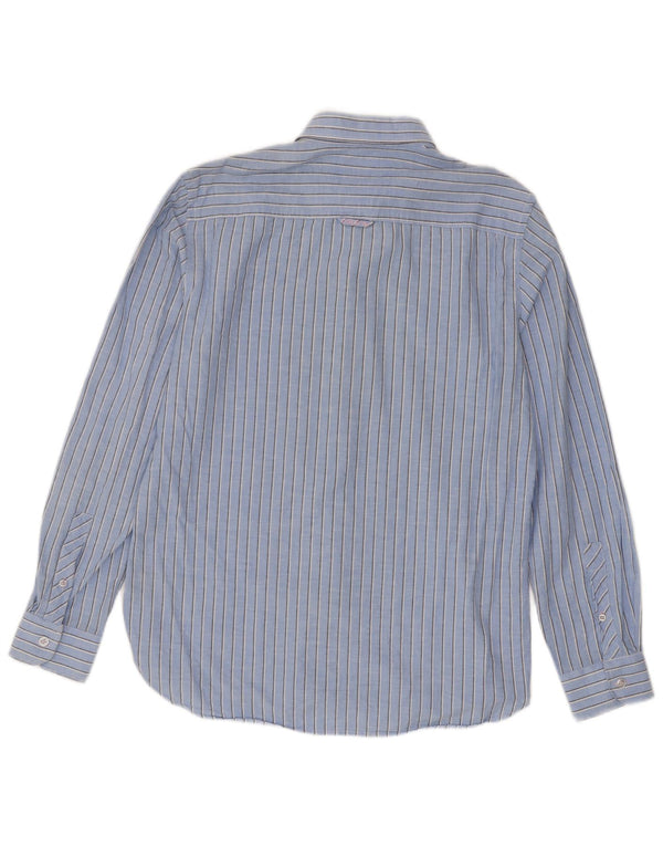 Crew Clothing Camisa ajustada para hombre de algodón a rayas azul medio