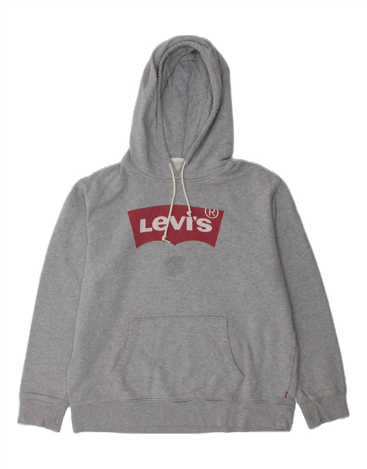 LEVI'S Mens Standard Graphic Hoodie Jumper Large Grey Cotton Vintage Levi's and Second-Hand Levi's from Messina Hembry 