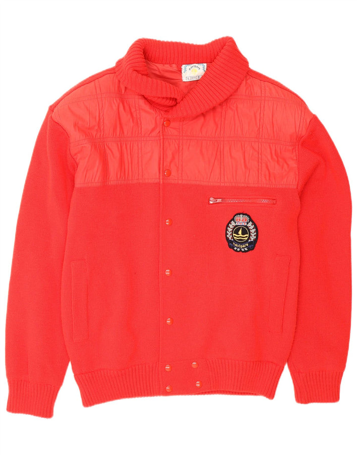 Navigare Cárdigan para Hombre IT 48/50 Lana Roja Mediana