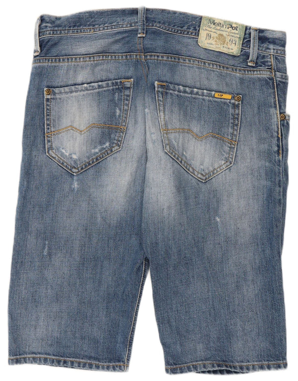 Meltin' Pot Pantalones cortos de mezclilla desgastados Angry Birds para hombre W29 Algodón azul medio