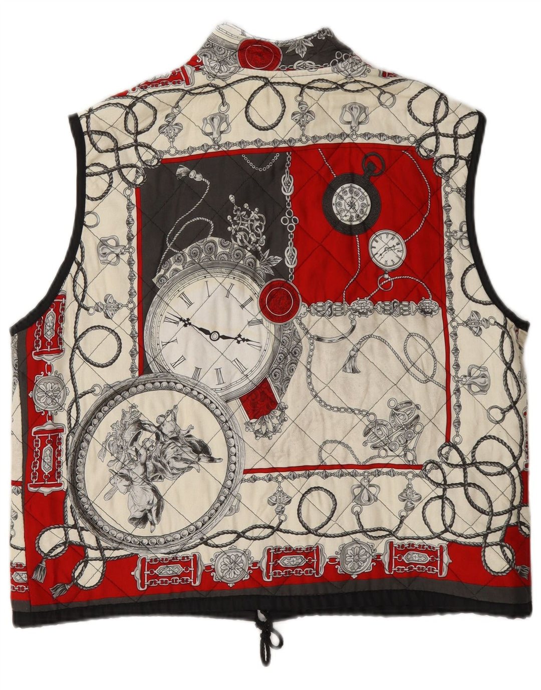 Vintage mujer patrón abstracto acolchado Gilet Reino Unido 14 grande multicolor
