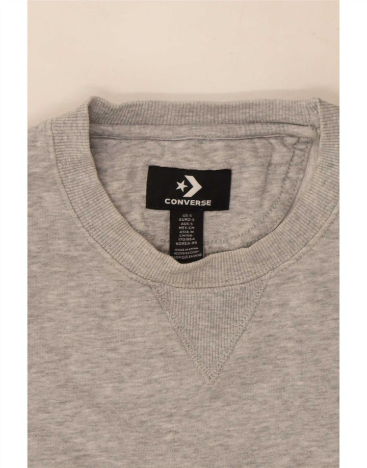 Converse Chuck Taylor - Sudadera para hombre, talla pequeña, algodón moteado gris