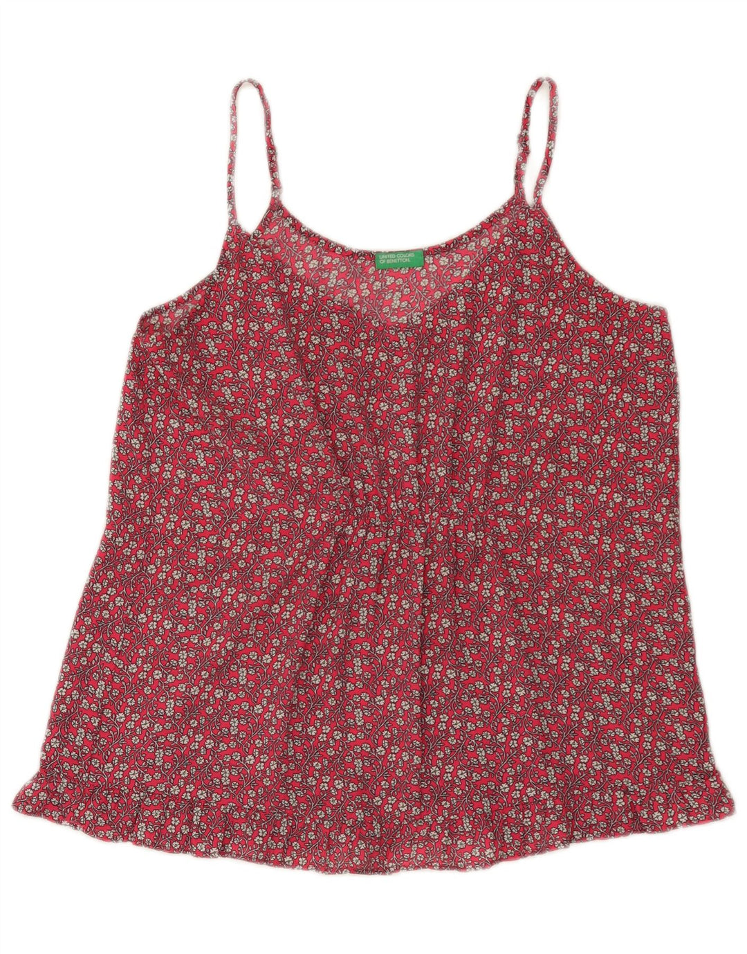 Benetton Top Camisola Mujer ES 40 Mediano Rojo Floral