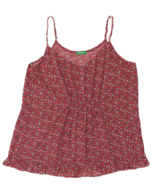 Benetton Top Camisola Mujer ES 40 Mediano Rojo Floral