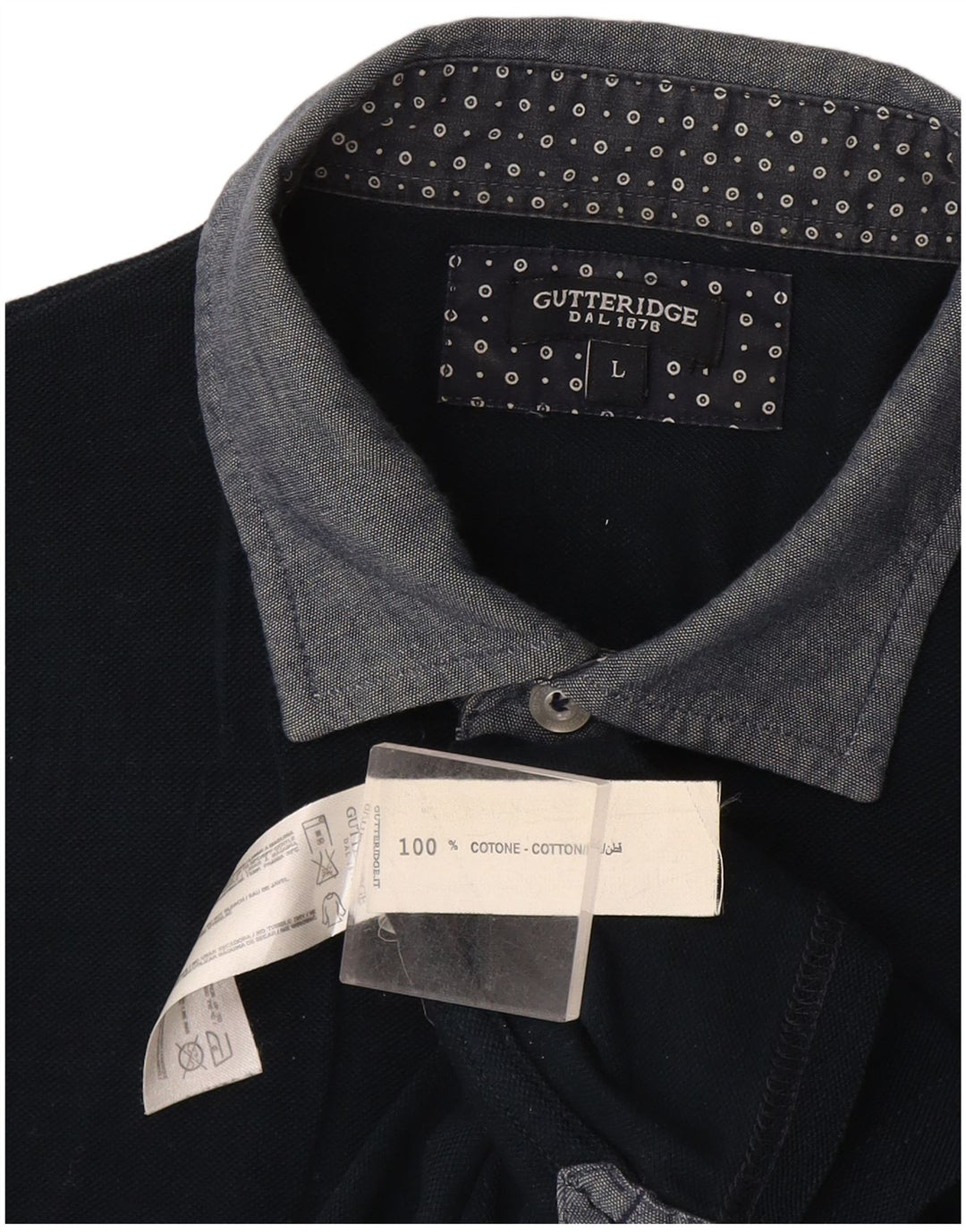 Gutteridge Polo para hombre grande azul marino algodón
