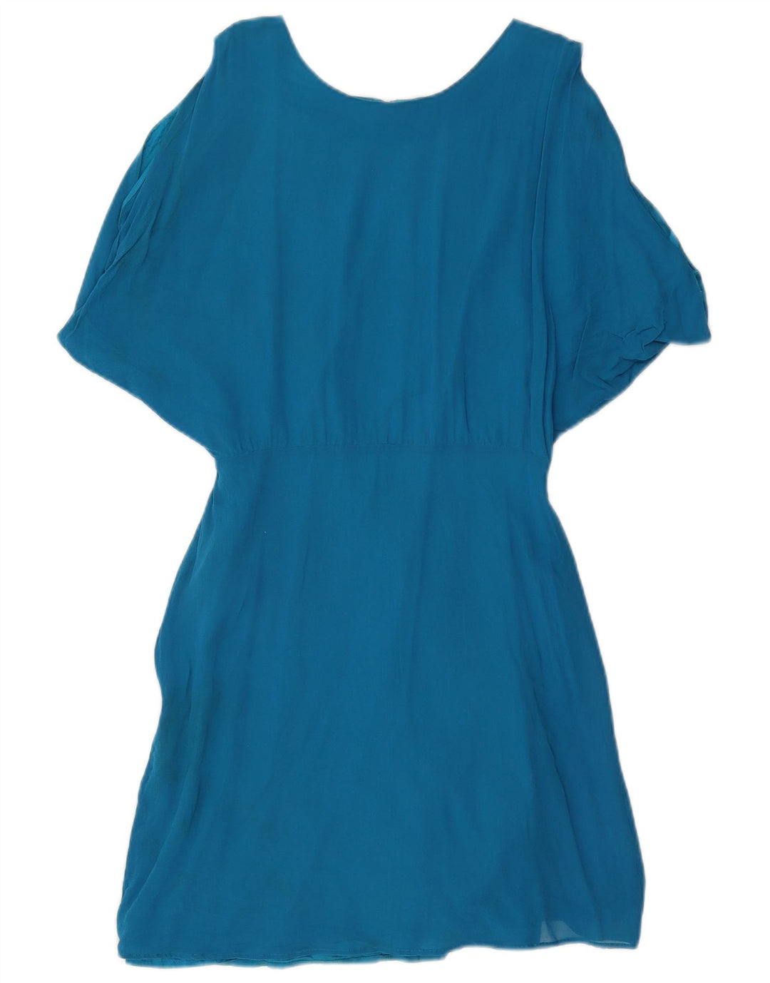 Stefanel Vestido de mujer de gran tamaño con hombros descubiertos, talla 8, color azul medio
