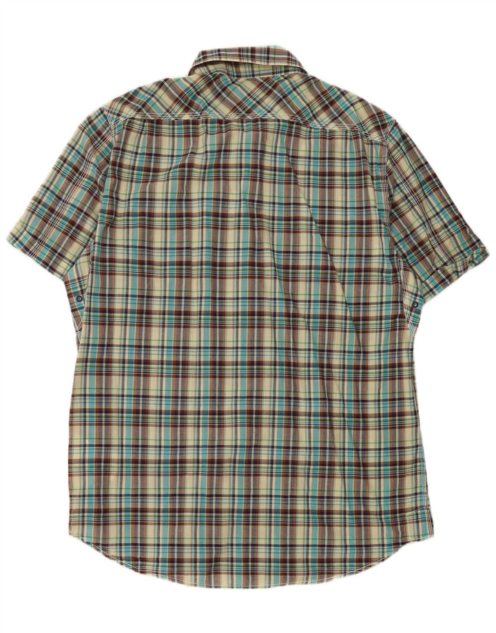 Marlboro Classics Camisa de Manga Corta Slim Fit para Hombre XL Cuadros Multicolores