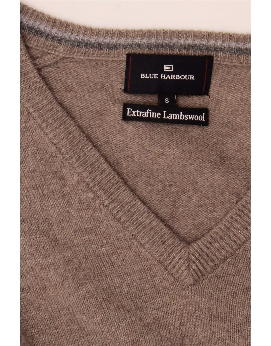Marks & Spencer Suéter con cuello en V para hombre, color azul, pequeño, gris