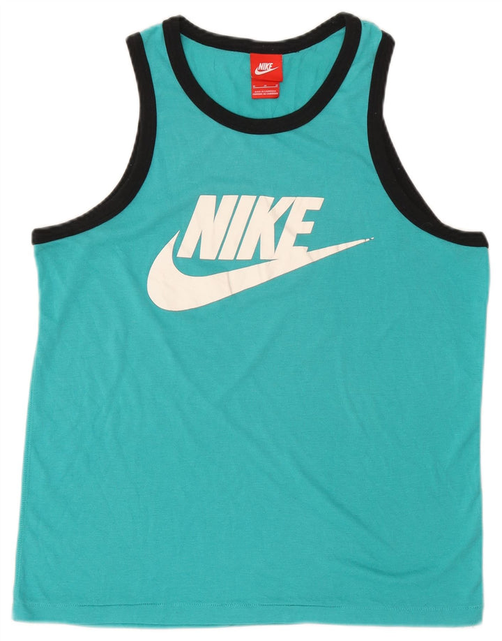 Nike Camiseta sin mangas gráfica para mujer UK 44 Azul medio