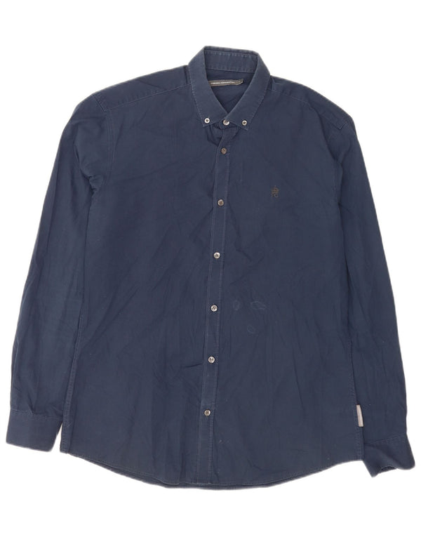Camisa para hombre French Connection grande de algodón azul marino