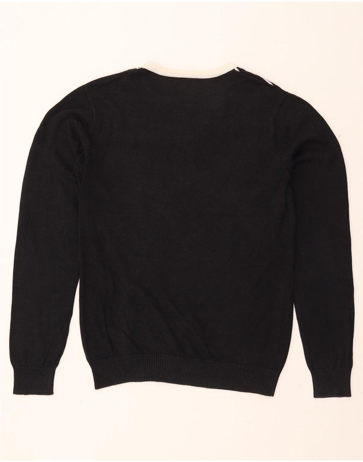 JACK & JONES Jersey con cuello en V para hombre, talla grande, color negro, a rayas