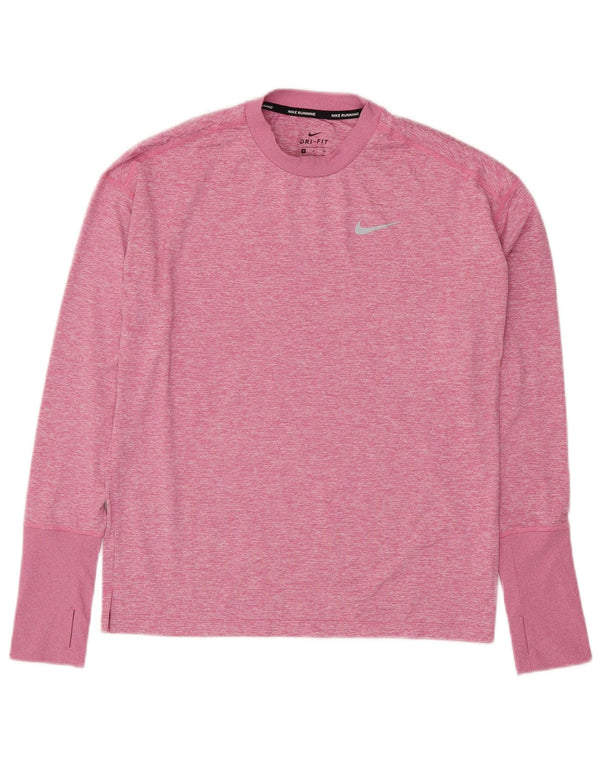 NIKE Hombre Dri Fit Top Manga Larga Pequeño Rosa Moteado