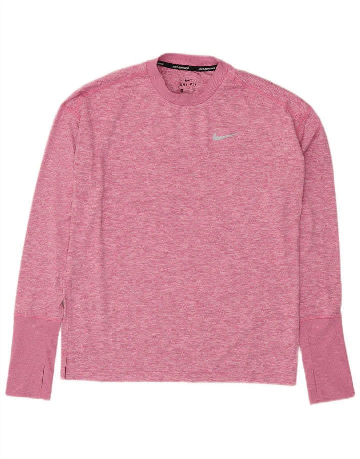 NIKE Hombre Dri Fit Top Manga Larga Pequeño Rosa Moteado