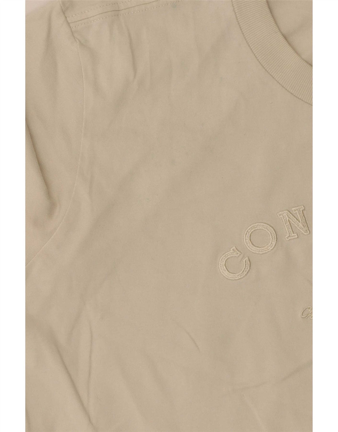 Converse Mujer Camiseta Top UK 12 Medio Beige Algodón