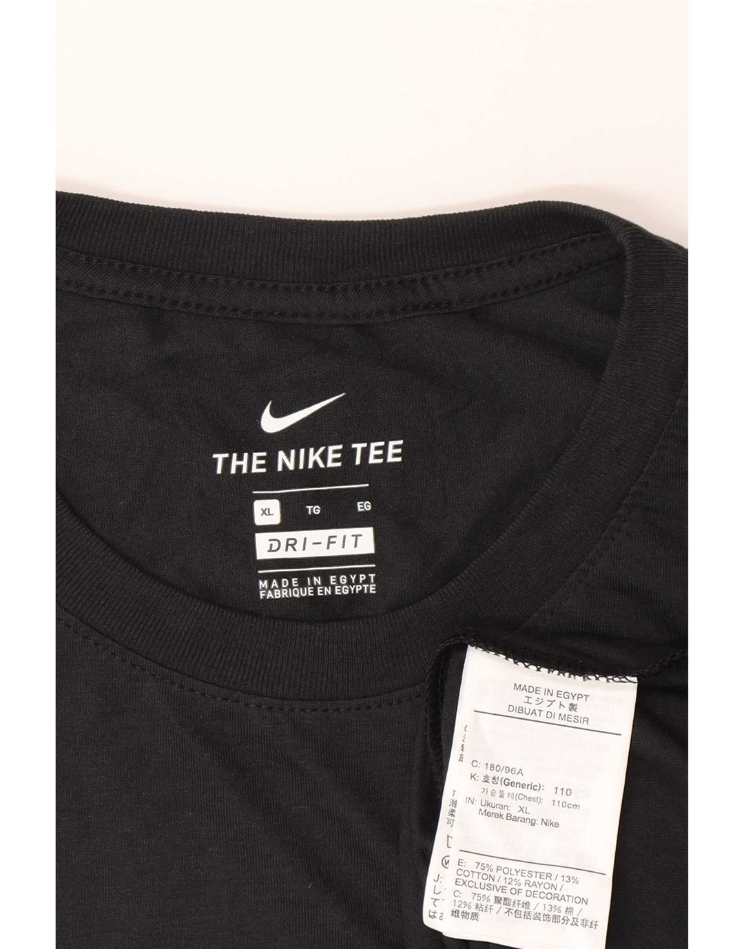 Nike Camiseta Dri Fit Graphic para hombre Top XL Poliéster negro