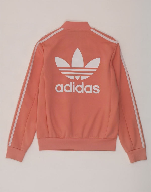 Adidas - Chaqueta de chándal extragrande con gráfico para mujer, talla 8, color rosa