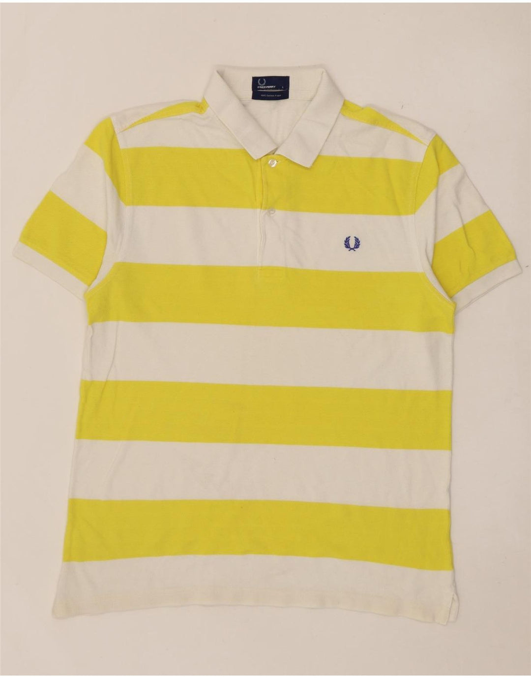 Polo Fred Perry Hombre Grande De Algodón A Rayas Amarillas