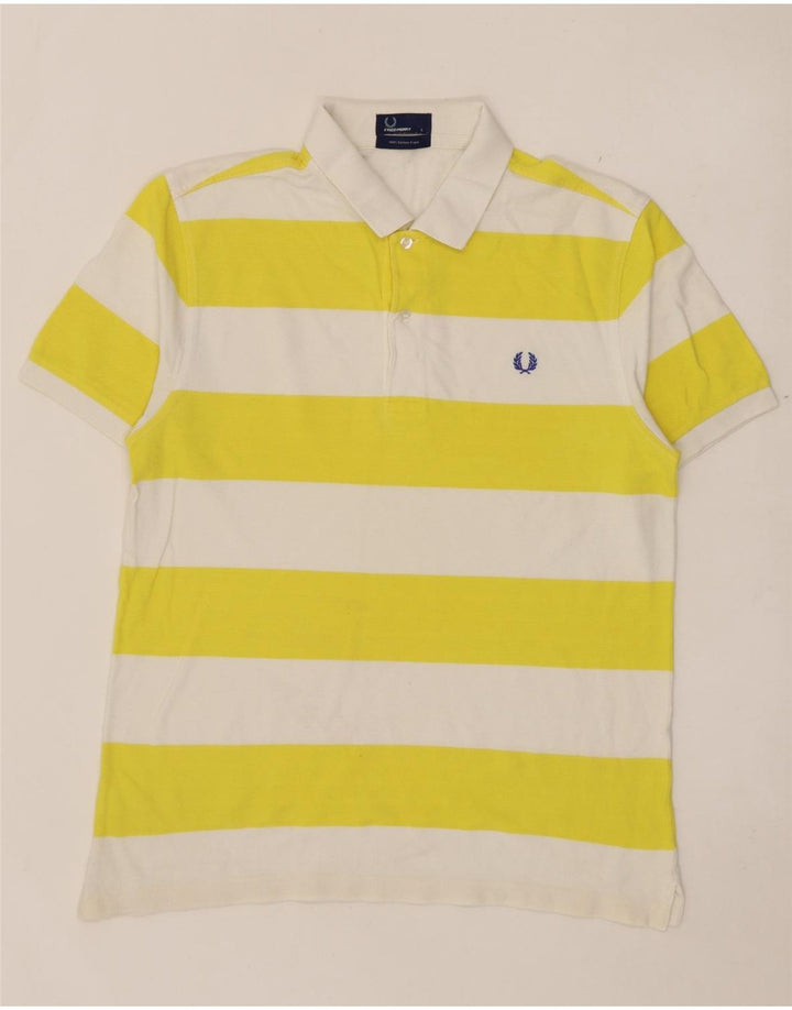 Polo Fred Perry Hombre Grande De Algodón A Rayas Amarillas