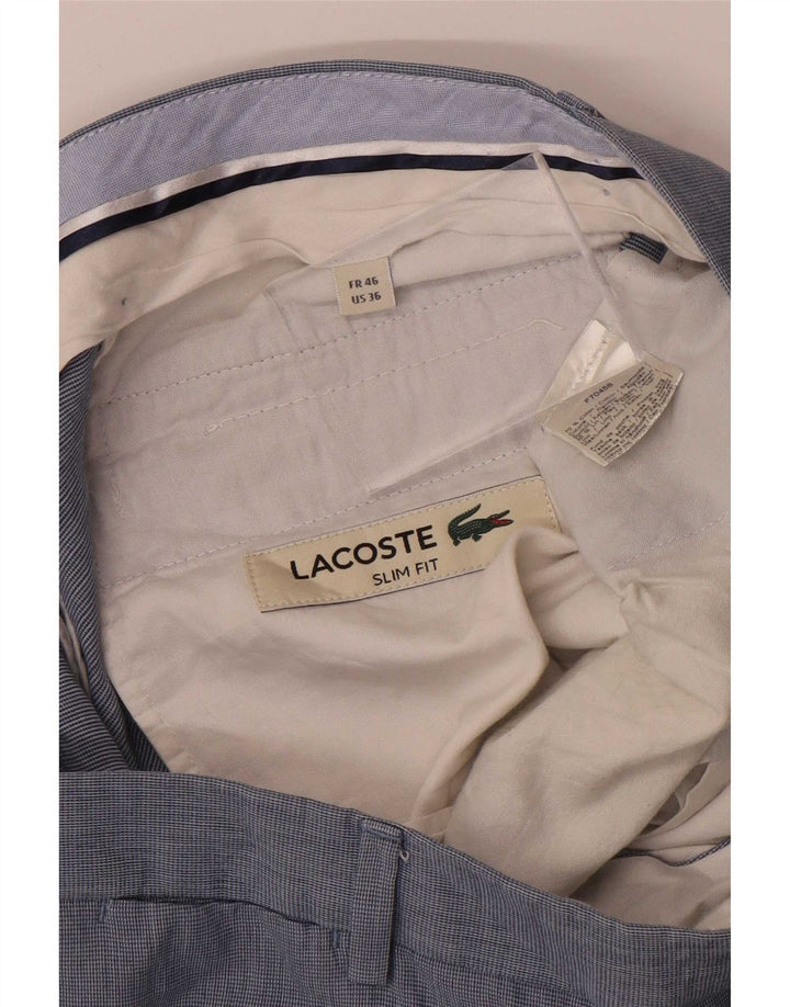 Pantalón de traje ajustado Lacoste para hombre W36 L28 Algodón azul
