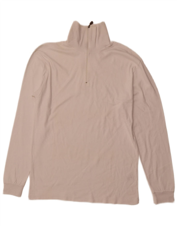 CONTE OF FLORENCE Top de chándal con cuello y cremallera para mujer IT 52 2XL Blanco