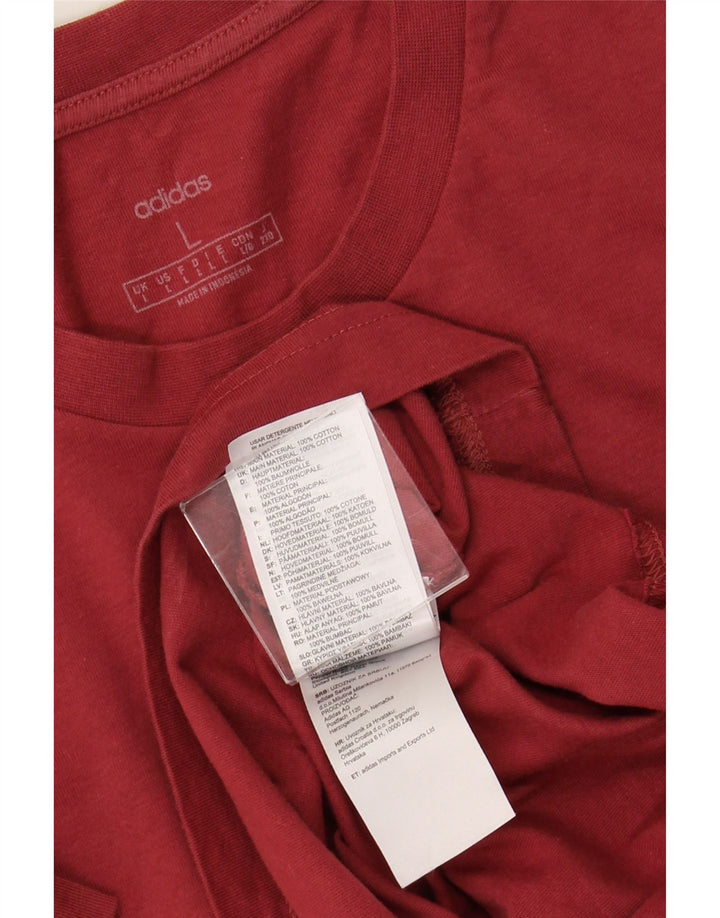 ADIDAS Camiseta gráfica para hombre Top grande de algodón rojo