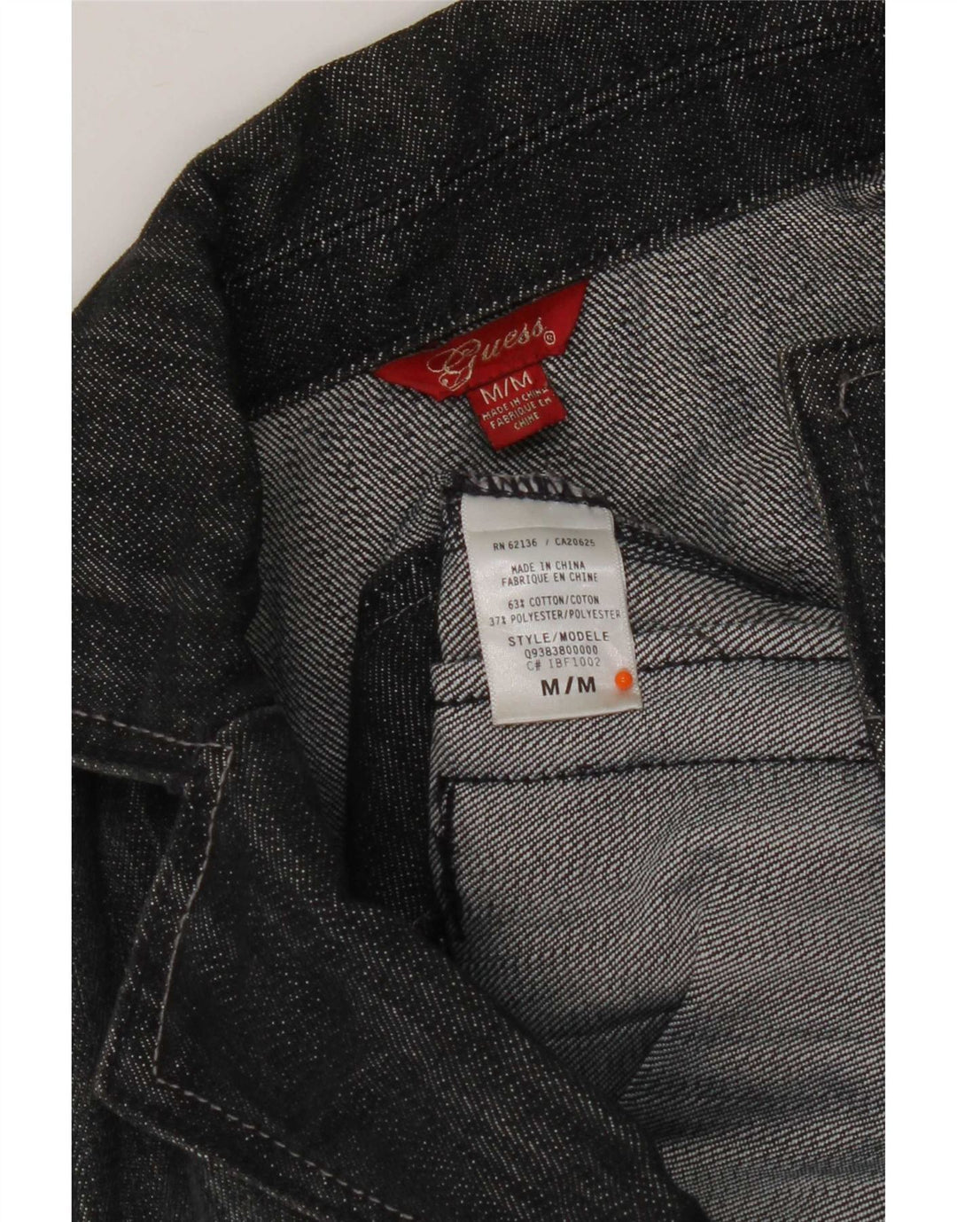 Guess Chaqueta vaquera corta para mujer UK 12 Mediana Algodón negro