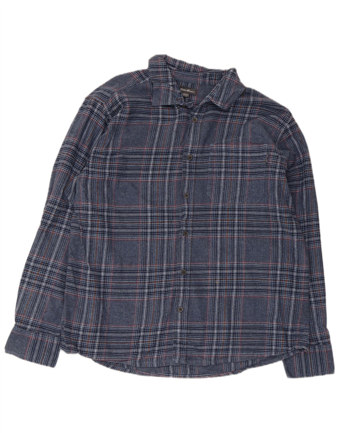 Eddie Bauer Camisa de franela para hombre XL Algodón a cuadros azules