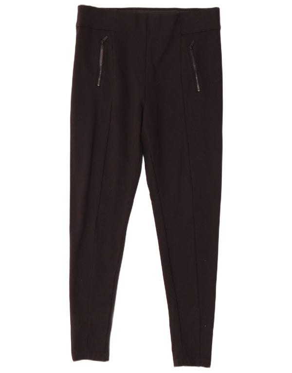 MARKS & SPENCER Pantalones casuales ajustados para mujer UK 40 Large W34 L30 Negro