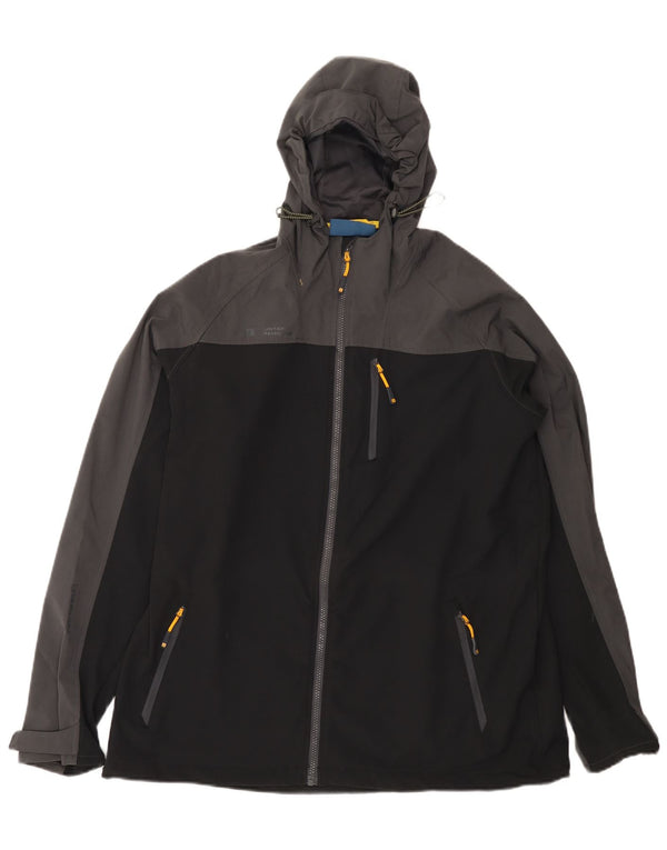 Chaqueta impermeable con capucha para hombre Mountain Warehouse UK 42 XL Negro Colorblock