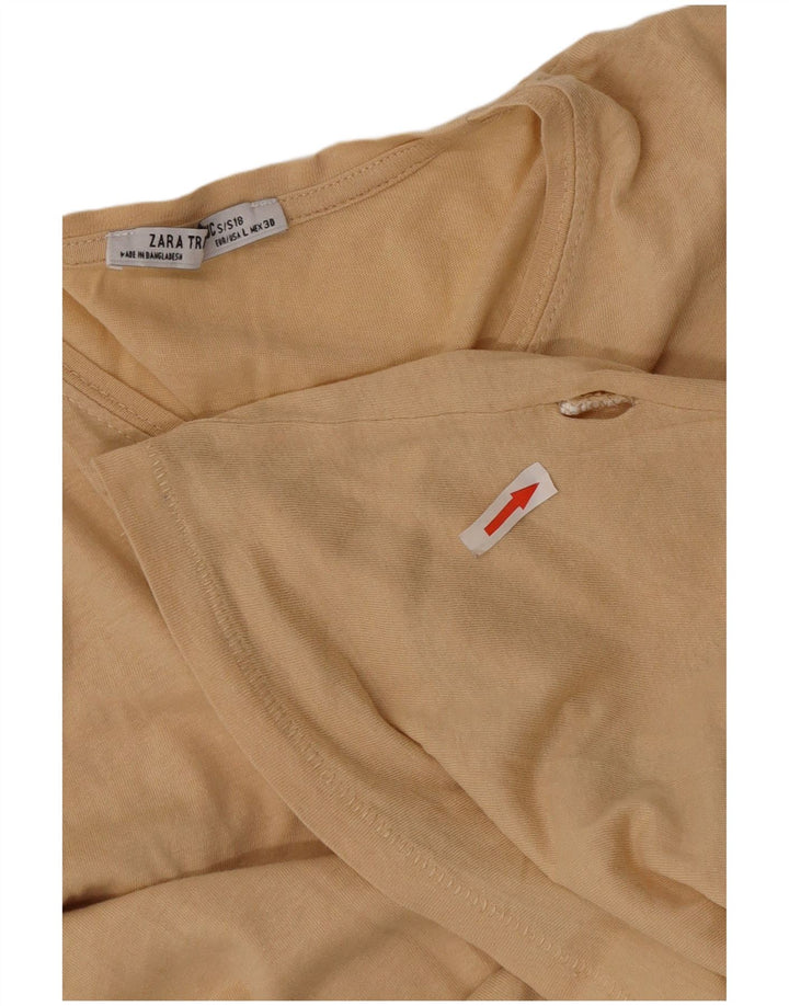 Zara Mujer Camiseta Top UK 46 Large Beige