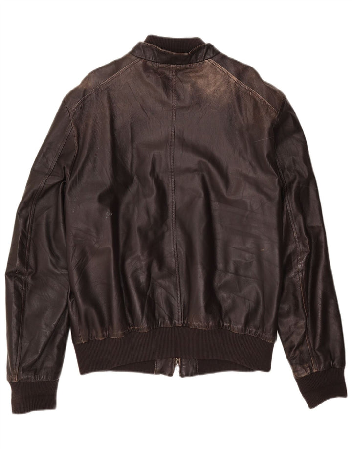 Antony Morato Cazadora de Piel Hombre UK 40 Large Piel Marrón