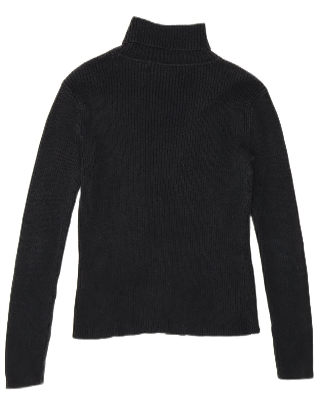 TOMMY HILFIGER Suéter tipo jersey con cuello vuelto para mujer Reino Unido 8 Pequeño Algodón negro