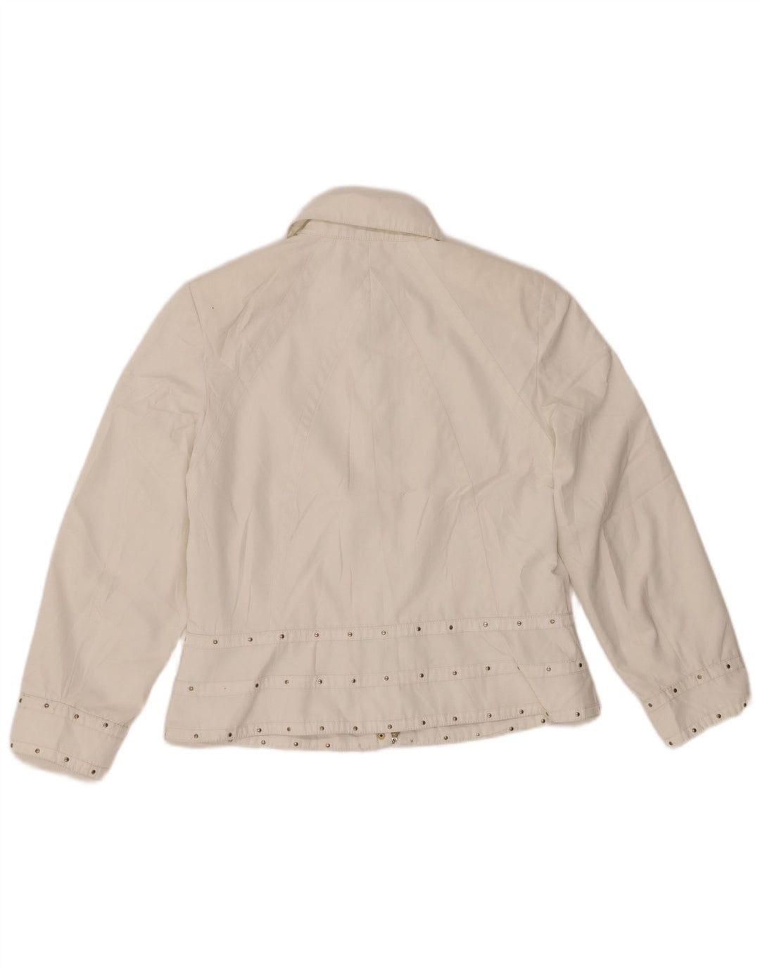 MARLY'S 1981 Chaqueta Bomber para Mujer UK 46 Grande Blanco