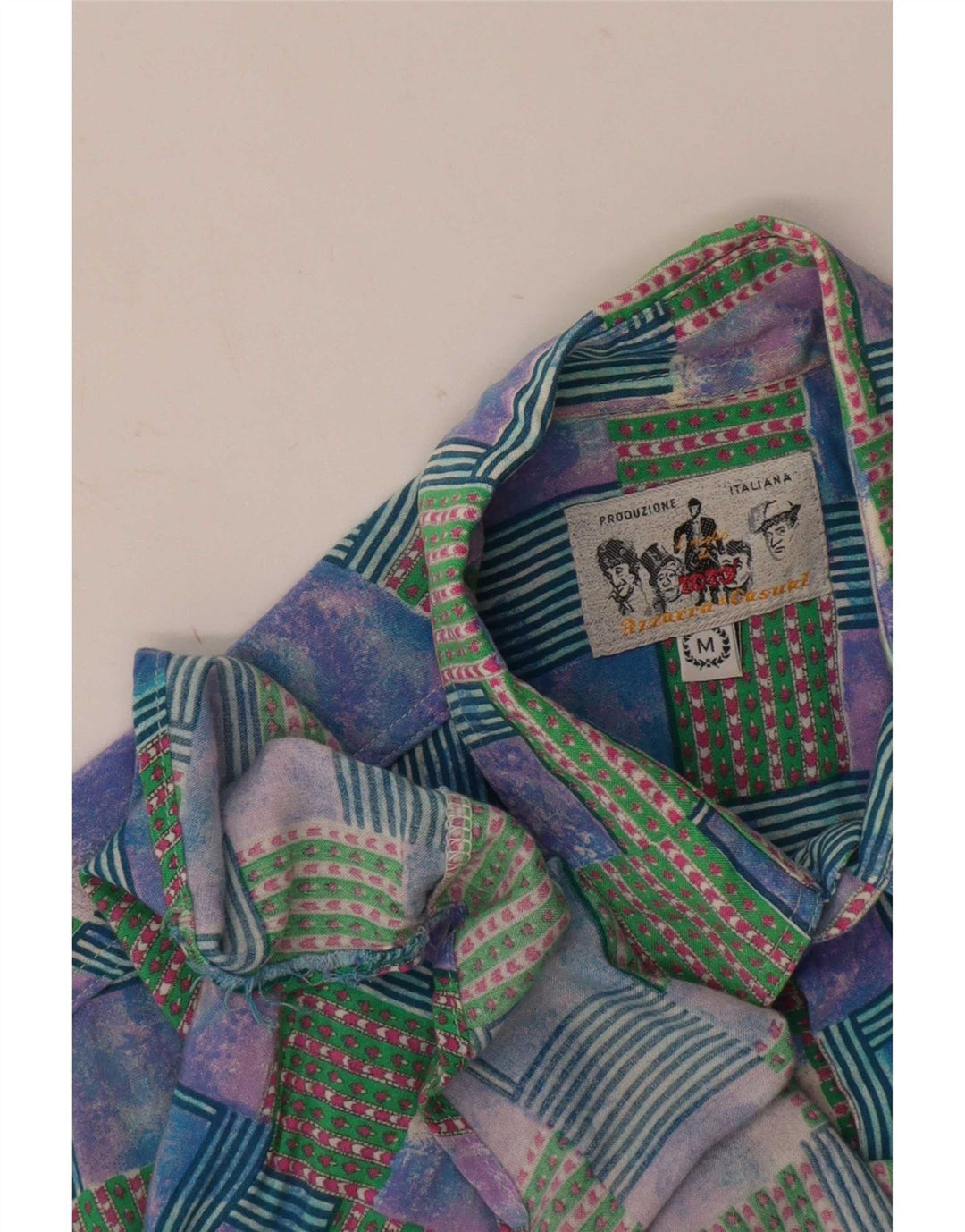 Azzurra Camisa de manga corta para hombre Mediana Patchwork multicolor