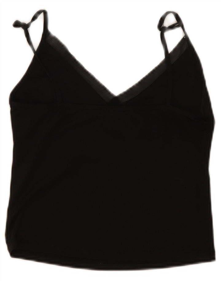 Zara Mujer Crop Cami Top UK 8 Small Negro
