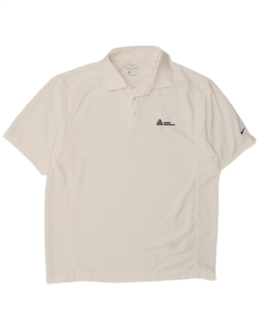 Nike Polo Dri Fit para hombre, poliéster blanco grande