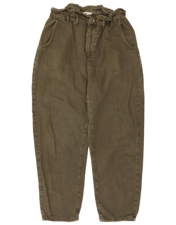 Zara Jeans Cónicos De Cintura Alta Para Mujer EU 30 Medium W30 L25 Algodón Verde