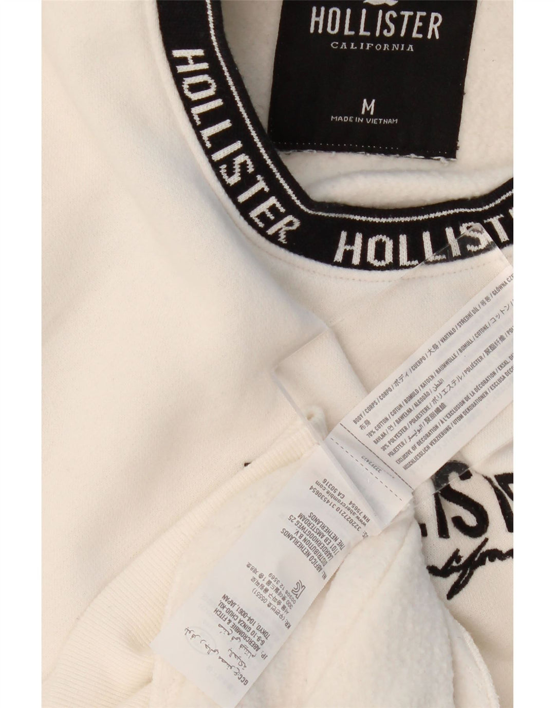 HOLLISTER Sudadera con gráfico gráfico tipo jersey de algodón blanco mediano para hombre