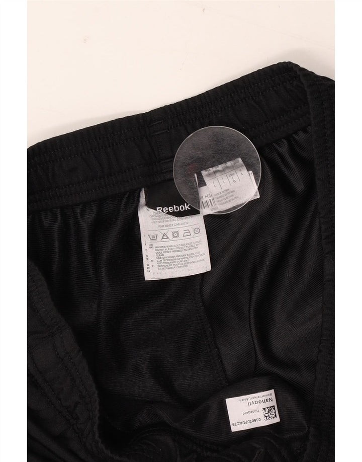 Reebok - Pantalón de chándal para hombre, talla grande, poliéster negro