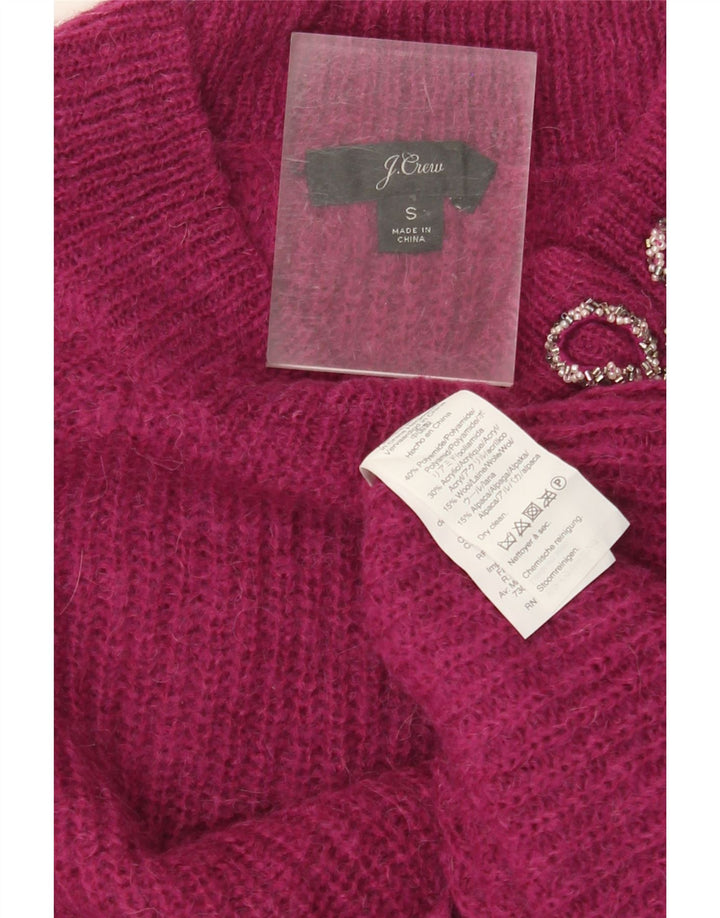 J. CREW Suéter tipo jersey con cuello barco para mujer UK 10 Small Pink Polyamide