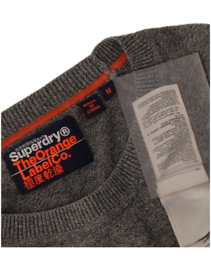 Superdry Jersey con cuello redondo para hombre de algodón moteado en gris medio