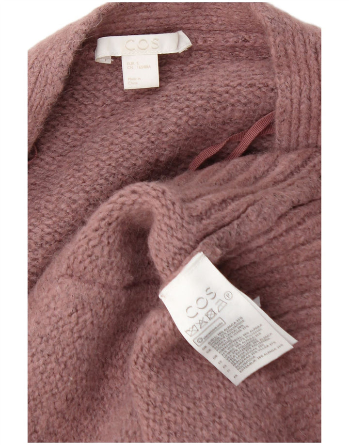 Cos - Cárdigan extragrande para mujer, talla 10, lana de alpaca rosa pequeña
