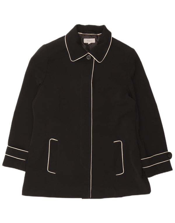 Marks & Spencer Gabardina corta para mujer UK 46 Grande Poliéster negro